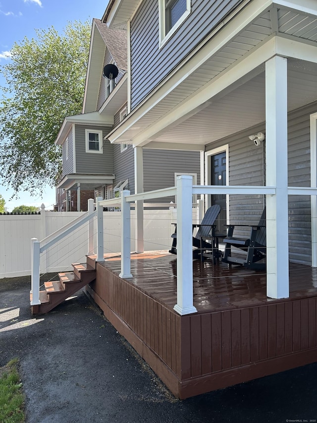 wooden deck with fence