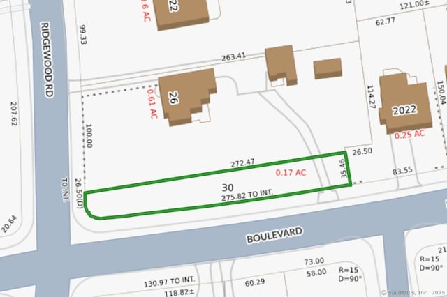 26 Ridgewood Rd, West Hartford, CT 06107 - parcel map