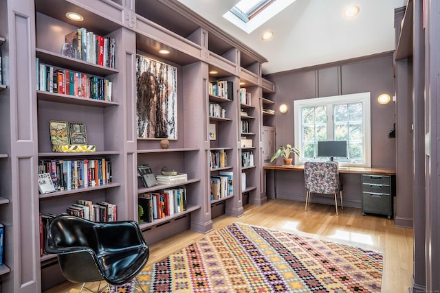 26 Ridgewood Rd, West Hartford, CT 06107 - office space featuring a skylight, light wood-type flooring, and crown molding