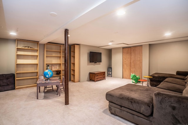 26 Ridgewood Rd, West Hartford, CT 06107 - living area with light carpet and recessed lighting
