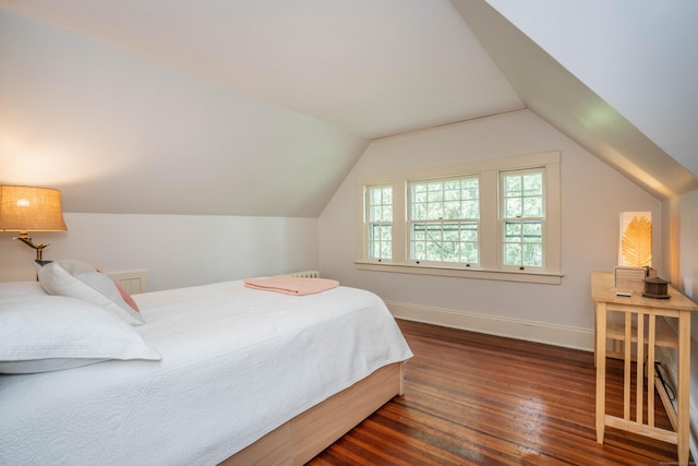 26 Ridgewood Rd, West Hartford, CT 06107 - bedroom with hardwood / wood-style flooring, baseboards, and vaulted ceiling