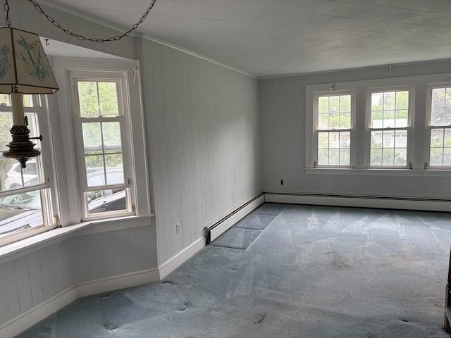 156 Russell Ave, Orange, CT 06477 - carpeted spare room featuring crown molding and wooden walls
