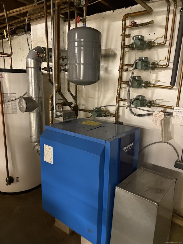 156 Russell Ave, Orange, CT 06477 - utility room with a heating unit and water heater