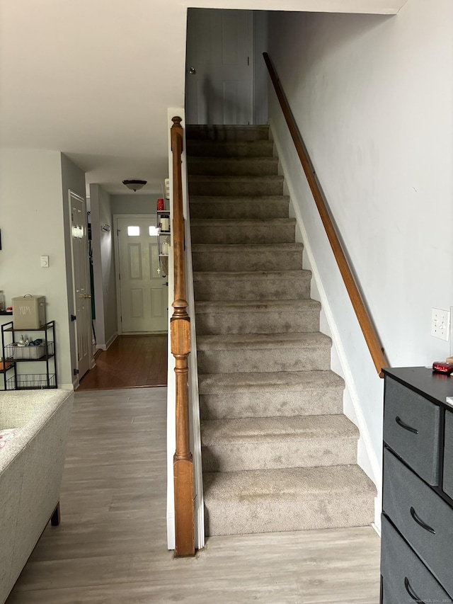 6 Hakim St Unit 2-6, Danbury, CT 06810 - staircase with wood finished floors and baseboards