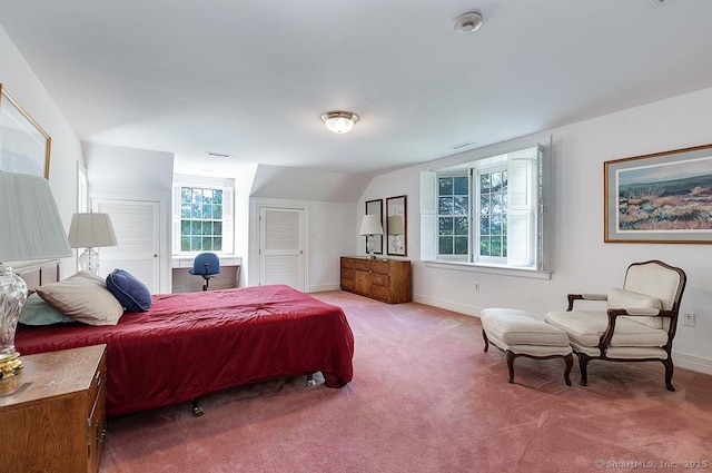 37 Hunting Hill Rd, Woodbridge, CT 06525 - bedroom with carpet floors, baseboards, multiple windows, and lofted ceiling