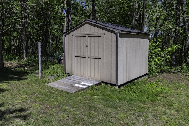 view of shed