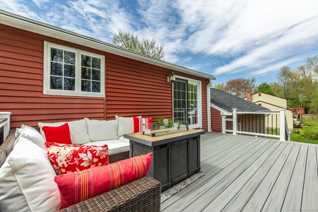 deck featuring an outdoor hangout area
