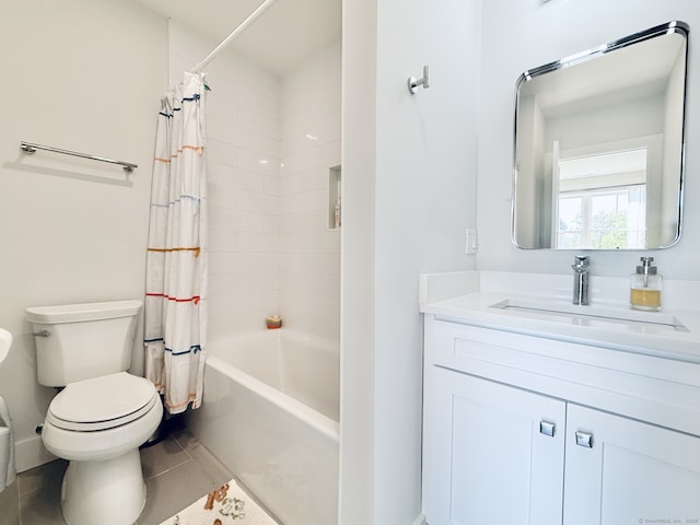 1 Howard Ave Unit B1, Norwalk, CT 06855 - full bathroom with toilet, shower / tub combo with curtain, vanity, and tile patterned flooring