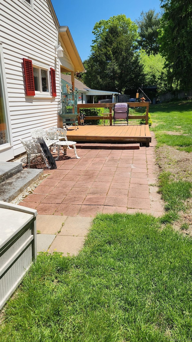 view of patio / terrace with a wooden deck