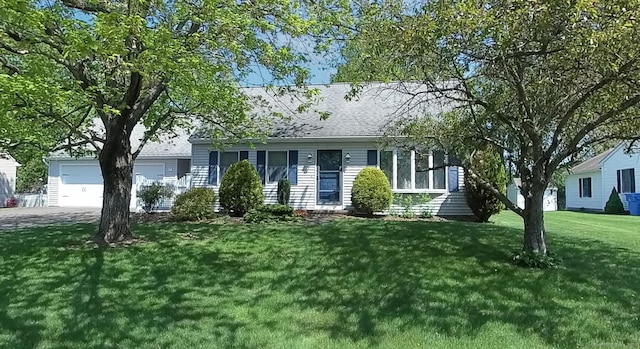 57 Edrow Rd, Bristol, CT 06010 - view of front facade featuring a front yard, a garage, driveway, and a shingled roof