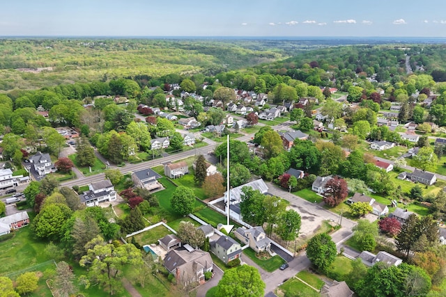 8 Thomas St, Trumbull, CT 06611 - aerial view of residential area with a heavily wooded area and property boundaries highlighted