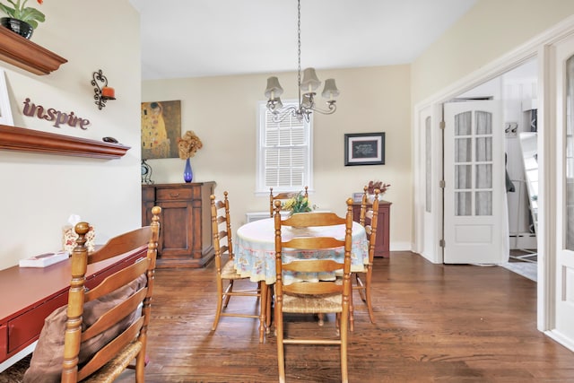 8 Thomas St, Trumbull, CT 06611 - dining space featuring dark wood finished floors and a chandelier