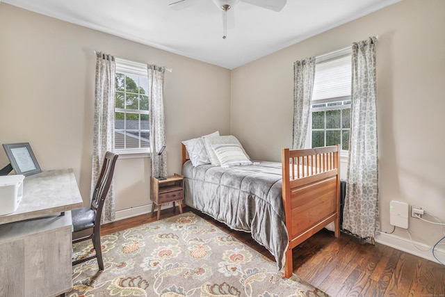 8 Thomas St, Trumbull, CT 06611 - bedroom with wood finished floors, a desk, baseboards, and a ceiling fan
