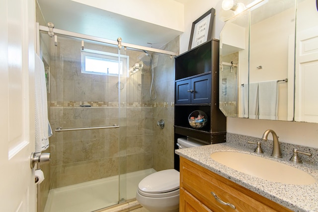 449 E Thompson Rd, Thompson, CT 06277 - full bath featuring a stall shower, toilet, and vanity