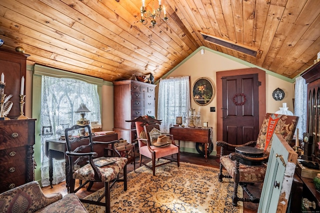 1066 Washington St, Middletown, CT 06457 - sitting room with wooden ceiling, lofted ceiling, and wood finished floors
