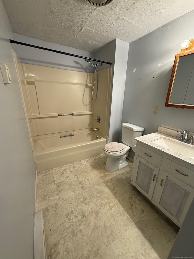 248 Lawlor St Apt 1, New Britain, CT 06051 - full bath featuring toilet, bathing tub / shower combination, vanity, and a textured ceiling
