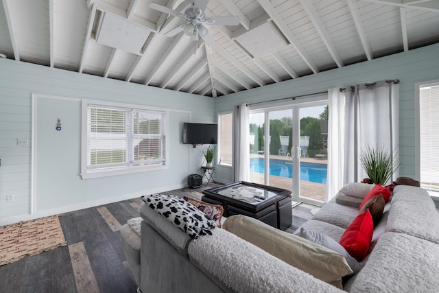 105 Reussner Rd, Southington, CT 06489 - living room with wood finished floors, a ceiling fan, baseboards, and healthy amount of natural light