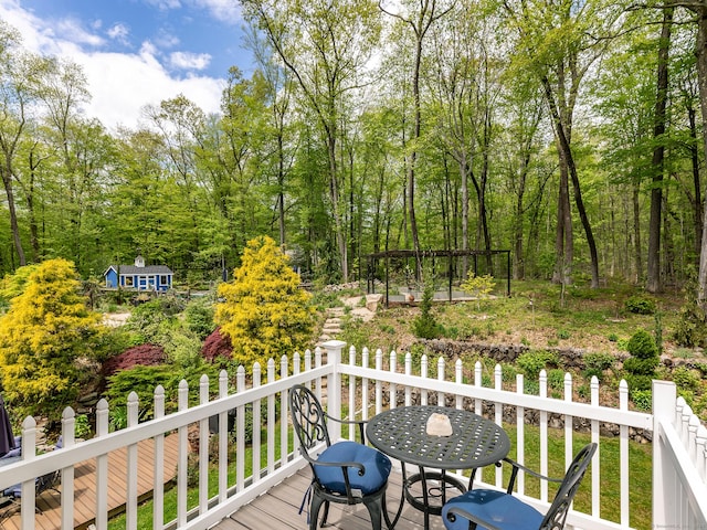 view of wooden deck