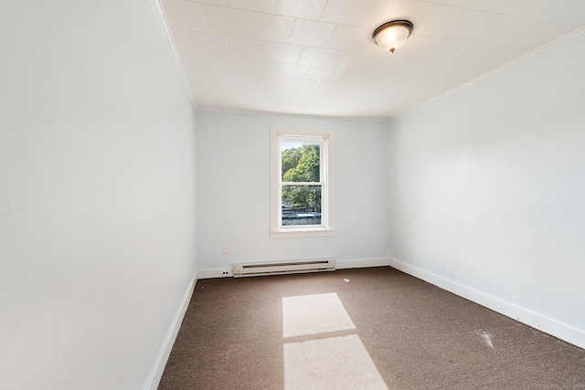 14 Palmer St, Killingly, CT 06239 - unfurnished room featuring carpet, a baseboard radiator, crown molding, and baseboards