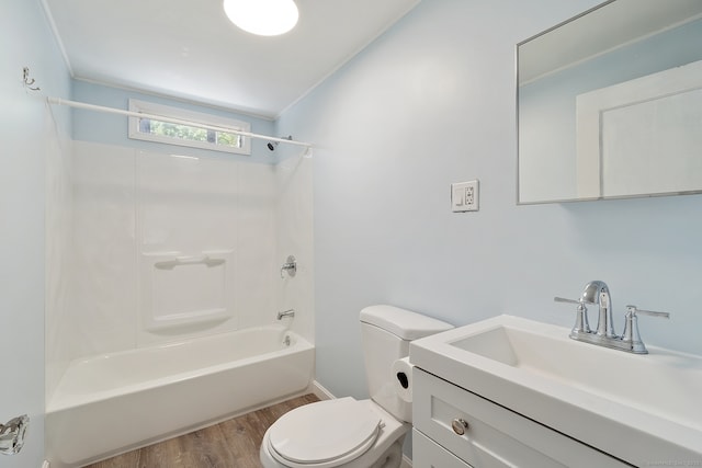 14 Palmer St, Killingly, CT 06239 - bathroom with toilet, wood finished floors, shower / bath combination, vanity, and baseboards