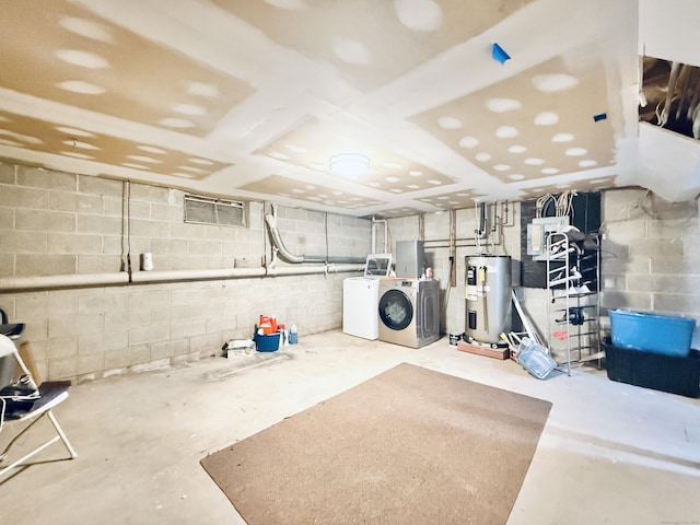 22 Palmer Ave, Stamford, CT 06902 - unfinished below grade area featuring water heater and washing machine and dryer