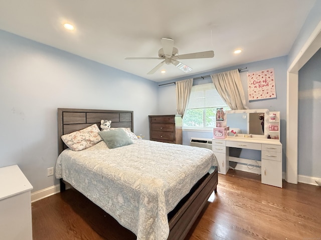 22 Palmer Ave, Stamford, CT 06902 - bedroom featuring wood finished floors, baseboards, a ceiling fan, and recessed lighting
