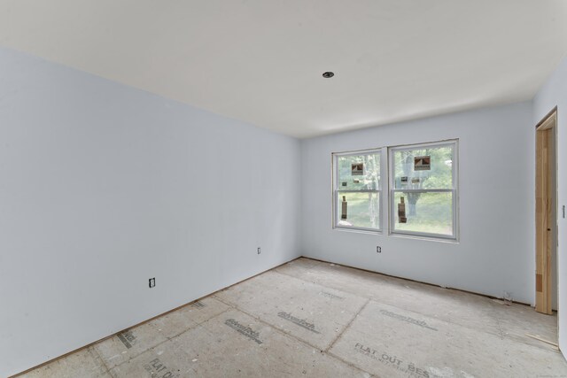 view of spare room