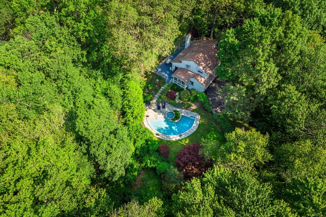22 Kristy Dr, Bethel, CT 06801 - view of subject property with a pool and a heavily wooded area