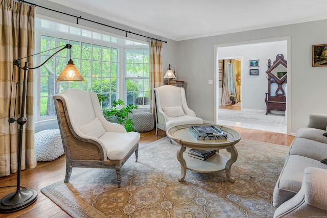 11 Thomas Rd, Westport, CT 06880 - living room featuring wood finished floors, baseboards, and ornamental molding