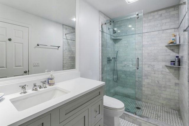 11 Thomas Rd, Westport, CT 06880 - full bathroom featuring a shower stall, toilet, and vanity