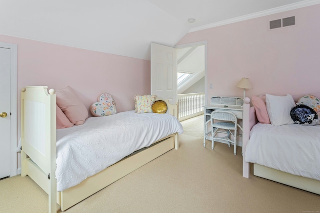 11 Thomas Rd, Westport, CT 06880 - carpeted bedroom with vaulted ceiling and crown molding