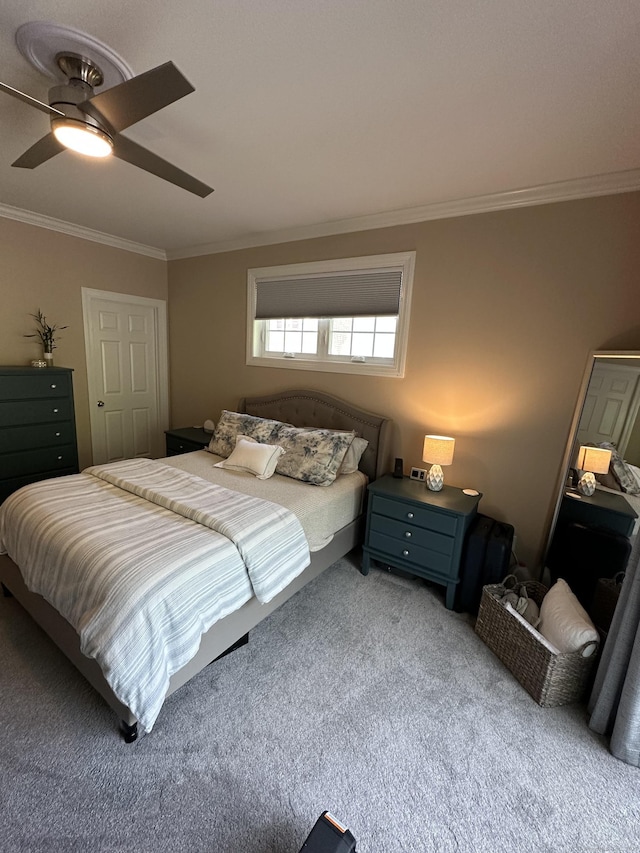 95 S Ridge Ln Unit D201, Berlin, CT 06037 - bedroom with light carpet, crown molding, and a ceiling fan