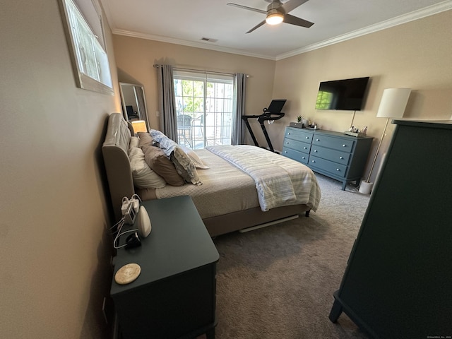 95 S Ridge Ln Unit D201, Berlin, CT 06037 - carpeted bedroom with ornamental molding and a ceiling fan