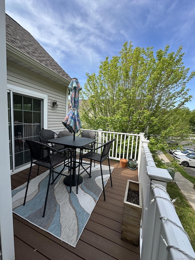 95 S Ridge Ln Unit D201, Berlin, CT 06037 - wooden terrace featuring outdoor dining area