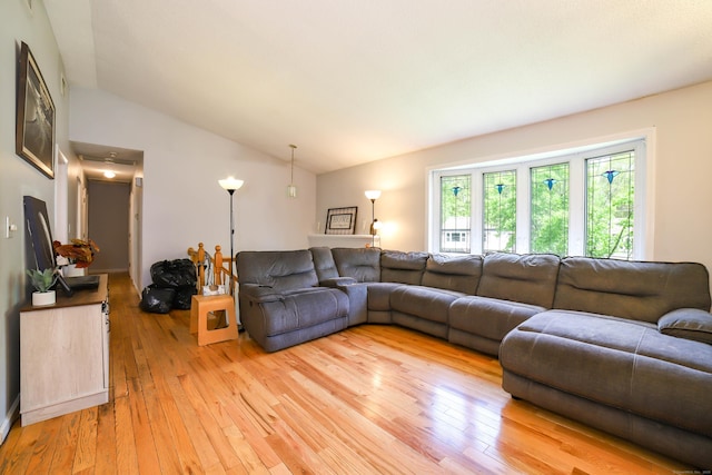 46 Rabbit Rock Rd, East Haven, CT 06513 - living area featuring light wood-style floors and lofted ceiling