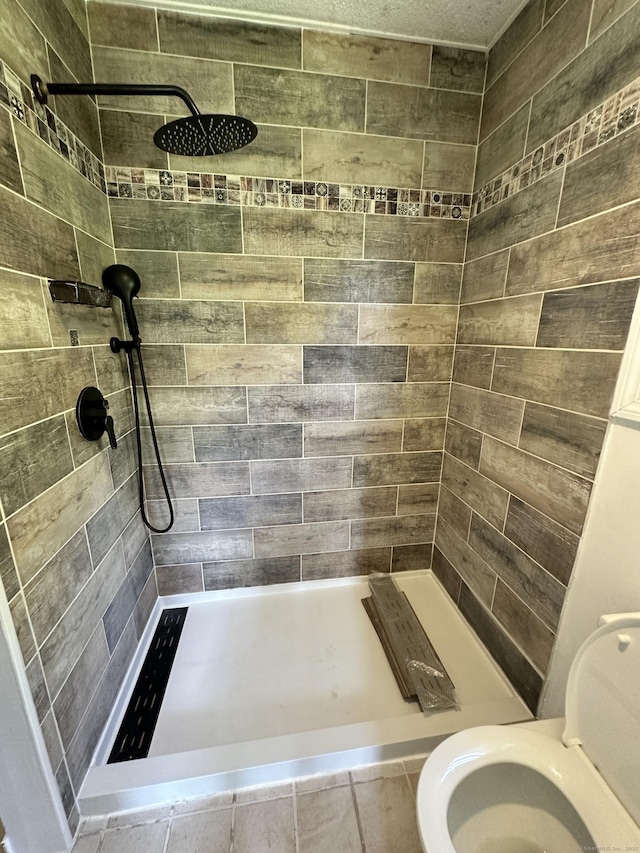 48 Canterbury Dr, Durham, CT 06422 - bathroom with toilet, a shower stall, and tile patterned floors