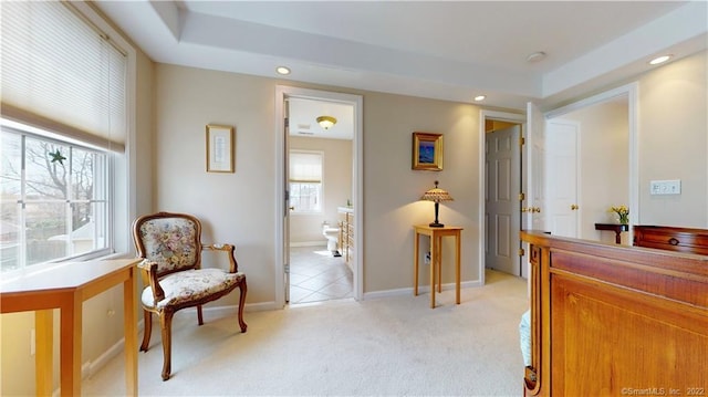 196 Jefferson St, Stratford, CT 06615 - sitting room featuring recessed lighting, light carpet, and baseboards