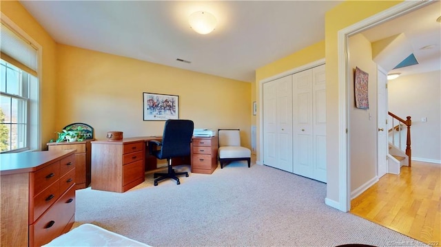 196 Jefferson St, Stratford, CT 06615 - home office featuring light colored carpet and baseboards