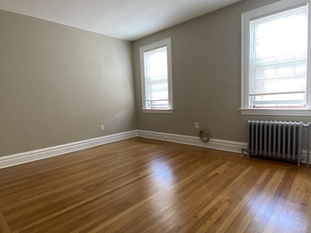 139 Fountain St Apt B9, New Haven, CT 06515 - empty room featuring radiator, wood finished floors, plenty of natural light, and baseboards