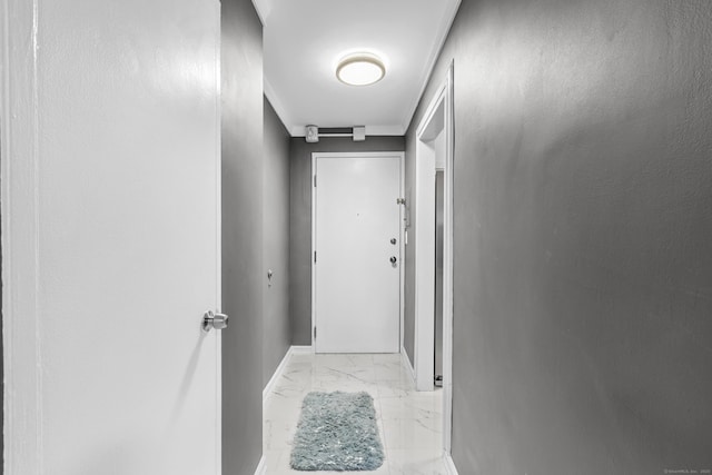 2370 N Ave Unit 12G, Bridgeport, CT 06604 - corridor featuring light marble finish flooring and baseboards