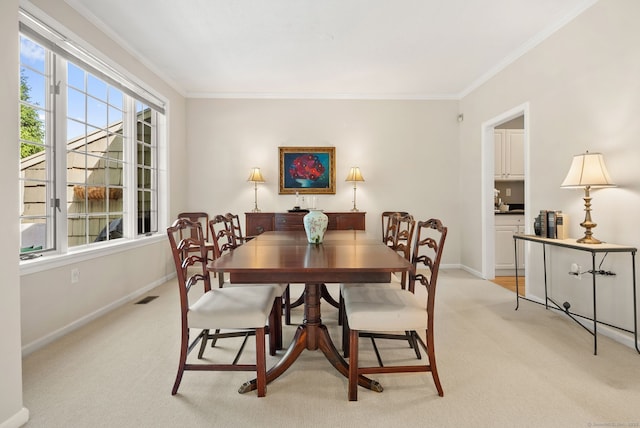 5 Harwich Ln Unit 5, West Hartford, CT 06117 - dining space with ornamental molding, light colored carpet, and baseboards