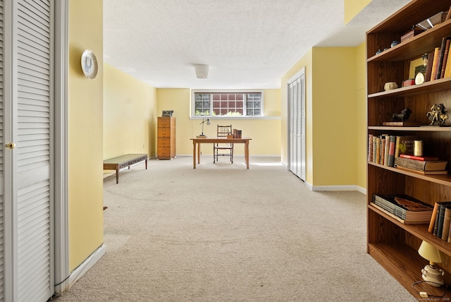 5 Harwich Ln Unit 5, West Hartford, CT 06117 - sitting room with carpet floors, a textured ceiling, and baseboards
