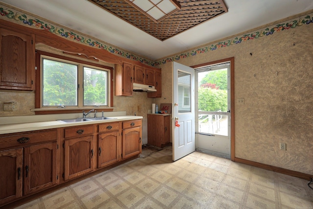 50 Hill Top Rd, Morris, CT 06763 - kitchen with a sink, light flooring, healthy amount of natural light, and wallpapered walls
