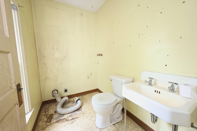 50 Hill Top Rd, Morris, CT 06763 - half bath featuring a sink, toilet, and baseboards