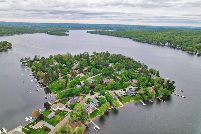 50 Hill Top Rd, Morris, CT 06763 - aerial view of property and surrounding area featuring a large body of water and a heavily wooded area