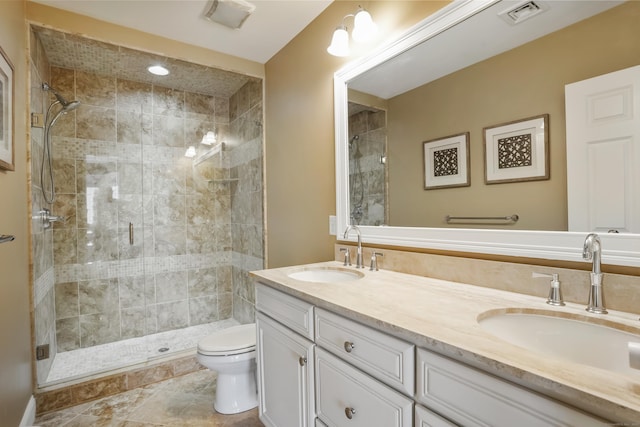 206 Copper Square Dr Unit 206, Bethel, CT 06801 - bathroom featuring toilet, a shower stall, and double vanity