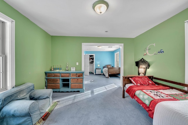 bedroom with carpet