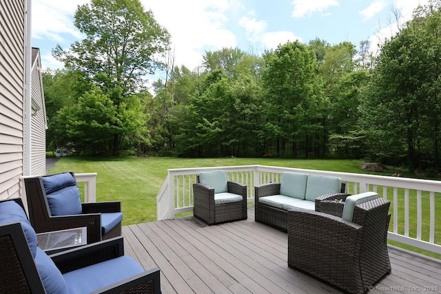 24 Secret Mountain Trl, Canton, CT 06019 - wooden deck with an outdoor living space and a lawn