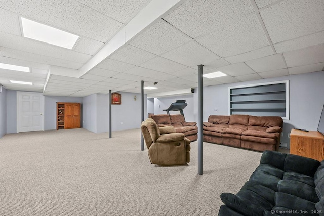 24 Secret Mountain Trl, Canton, CT 06019 - living area with carpet floors and a drop ceiling