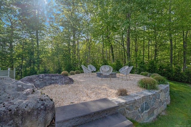 135 Gary Rd, Stamford, CT 06903 - view of yard with a wooded view